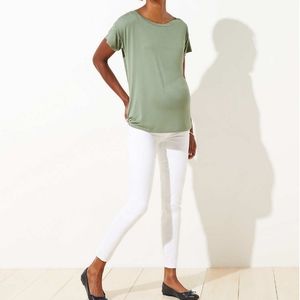 LOFT Maternity Modern Skinny Jeans White Worn Once